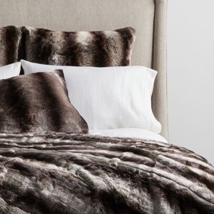 Arhaus Bedding New Faux Fur Chinchilla Bed Blanket Poshmark